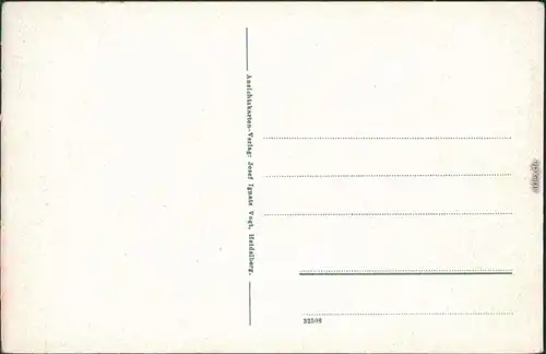 Heidelberg Panorama-Ansicht mit Heidelberger Schloss - Zeichnung 1914