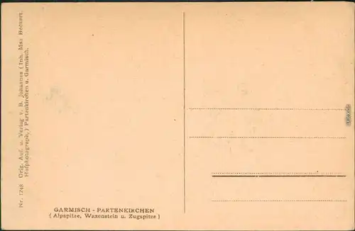 Ansichtskarte Grainau Zugspitze - Wettersteingebirge 1929