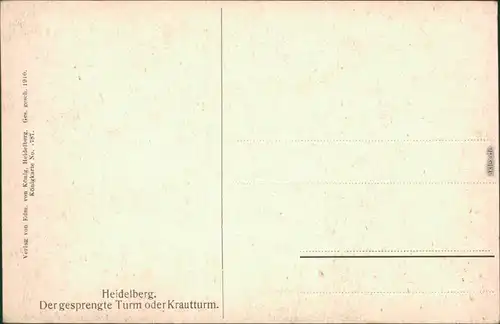 Heidelberg Heidelberger Schloss - der gesprengte Turm / Krautturm 1914
