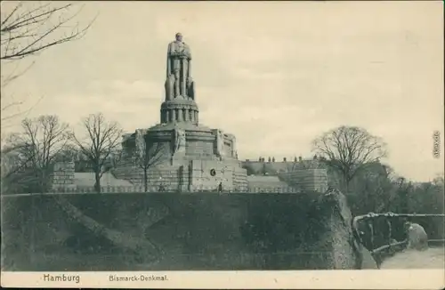 Ansichtskarte St. Pauli-Hamburg Bismarck-Denkmal 1917