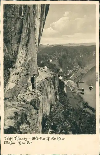 Ansichtskarte Rathen Blick auf Rathen 1938