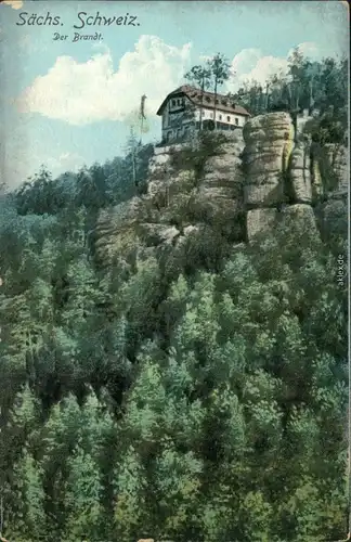 Ansichtskarte _Sachsen Sächsische Schweiz - Der Brandt (Felsplateau) 1915