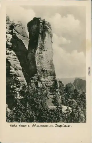 Ansichtskarte Bad Schandau Schrammsteine - Teufelsturm 1955