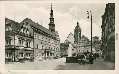 Ansichtskarte Pirna Markt 1958