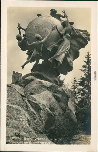 Ansichtskarte Bern Weltpostdenkmal - von R. de St. Marceau 1932