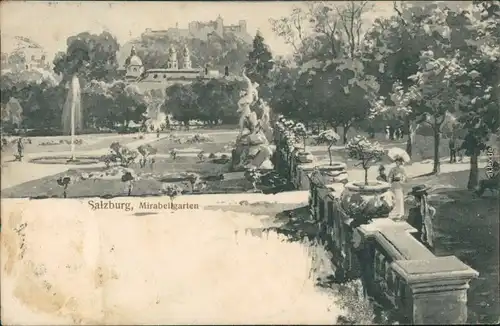 Ansichtskarte Salzburg Mirabell-Schloss und Mirabellengarten 1906