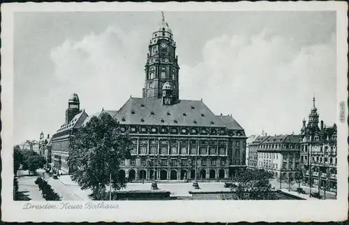 Ansichtskarte Innere Altstadt-Dresden Neues Rathaus 1940