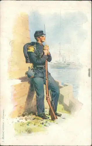 Ansichtskarte  Soldaten-Uniformen - Blaurock - Union 1907