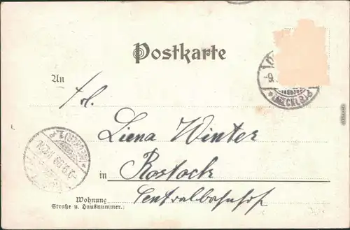  Glückwunsch / Grusskarten: Allgemein - Abschied - Überraschung 1899