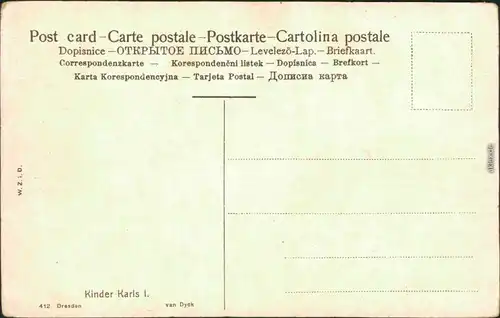 Ansichtskarte  Anthonis van Dyck - Kinder Karls I. 1917