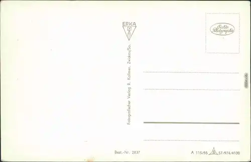 Ansichtskarte Rathen Mönchsfelsen / Mönchstein (Sächsische Schweiz) 1955