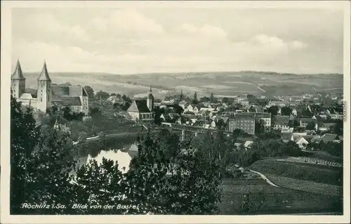 Ansichtskarte Rochlitz Panorama-Ansicht - Zeichnung 1939