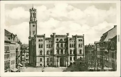 Ansichtskarte Zittau Rathaus 1953