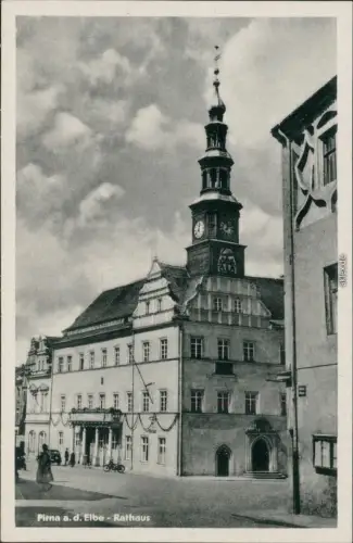 Ansichtskarte Pirna Rathaus 1956