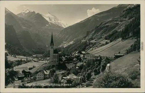 Heiligenblut (Kärnten) Panorama-Ansicht mit Kirche und Grossglockner 1934