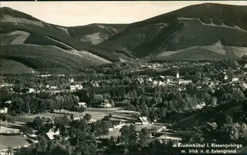 Ansichtskarte Krummhübel Karpacz Blick auf den Ort 1940