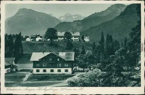 Ansichtskarte Vorderriß-Lenggries Ortsmotiv mit Berge 1932