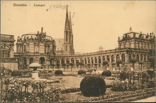 Ansichtskarte Innere Altstadt-Dresden Dresdner Zwinger 1923