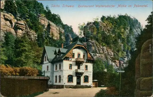 Ansichtskarte Polenz-Neustadt (Sachsen) Waltersdorfer Mühle 1934