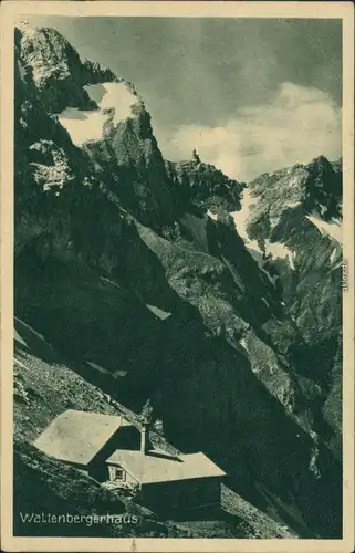 Ansichtskarte Steeg Waltenbergerhaus mit Bergmassiv 1928