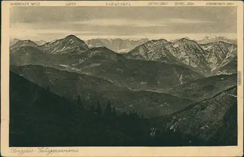 Ansichtskarte Fall-Lenggries Panorama-Ansicht mit Krawendel 1927