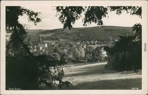 Ansichtskarte Bad Elster Panorama-Ansicht mit Kirche im Zentrum 1953
