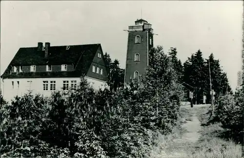 Ansichtskarte Stützengrün HO-Berghotel Kuhberg mit Turm 1958