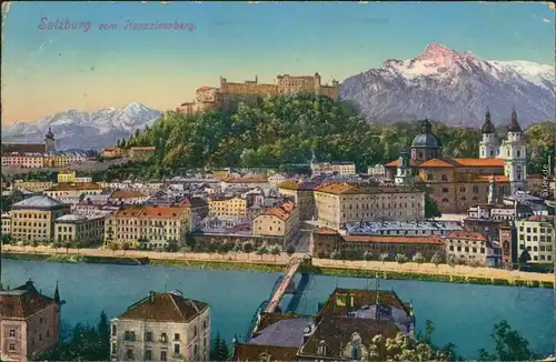 Ansichtskarte Salzburg Panorama-Ansicht vom Kapuzinerberg 1914