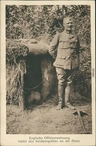  Englische Offizierswohnung hinter den Schützengräben an der Aisne 1916