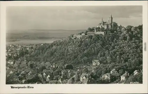 Ansichtskarte Wernigerode Panorama-Ansicht mit Schloss 1955