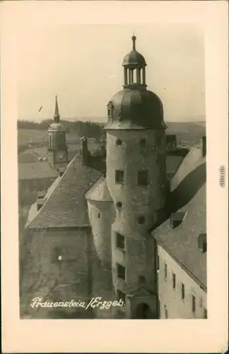 Ansichtskarte Frauenstein (Erzgebirge) Schloß und Burgruine 1954