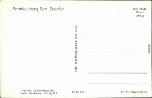 Ansichtskarte Schmiedeberg (Erzgebirge)-Dippoldiswalde Blick auf den Ort 1955