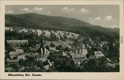 Ansichtskarte Schmiedeberg (Erzgebirge)-Dippoldiswalde Blick auf den Ort 1955