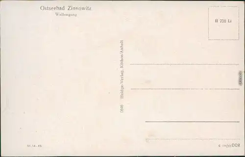 Ansichtskarte Zinnowitz Wellengang 1953