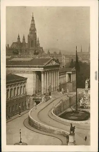 Ansichtskarte Wien Parlament und Rathaus 1934