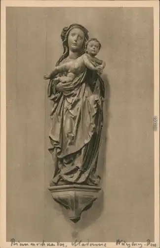 Ansichtskarte Würzburg Neumünster - Madonna 1928