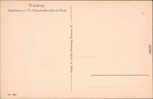 Ansichtskarte Würzburg Neumünster - Madonna 1928