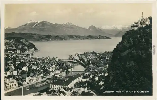Ansichtskarte Luzern Lucerna Blick auf den Ort 1930