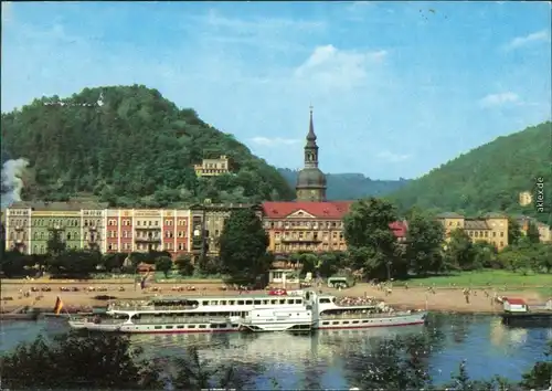 Ansichtskarte Bad Schandau Elbdampfer mit Deutschlandfahne 1970