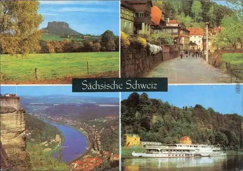 _Sachsen Lilienstein, Rathen, Blick vom Königstein, Fahrgastschiff 1975