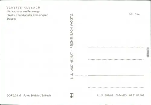 Ansichtskarte Scheibe-Alsbach Stausee 1984