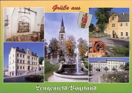 Lengenfeld (Vogtland) Kirche, Brunnen, Mühle, Museum, Schule 1995