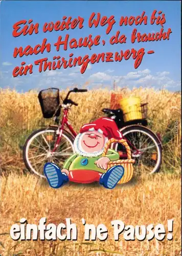 Ansichtskarte  Thüringenzwerge  Fahrrad 2001