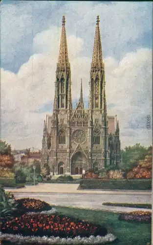 Ansichtskarte Wien Künstlerkarte - Votivkirche 1913