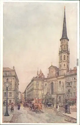 Ansichtskarte Wien Künstlerkarte - Michealerkirche 1900