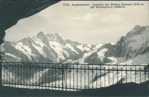 Ansichtskarte Lauterbrunnen Jungfraubahn - Ausblick der Station Eismeer 1913
