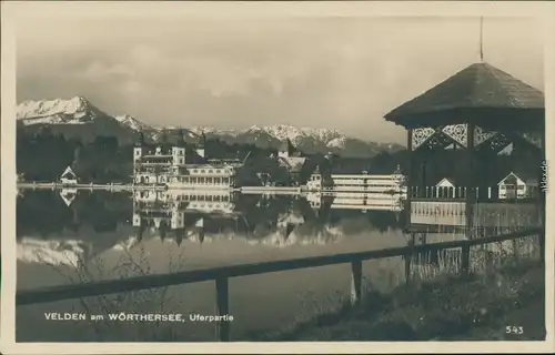 Ansichtskarte Velden am Wörther See Vrba na Koroškem Uferpartie 1933