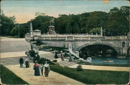 CPA Metz Esplanade Kaiserbrunnen 1910