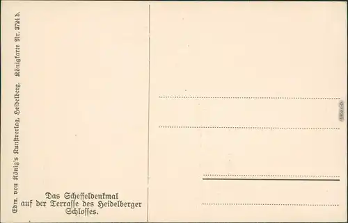 Heidelberg Scheffel-Denkmal auf Terrasse des Heidelberger Schlosses 1916