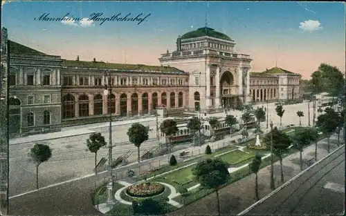 Ansichtskarte Mannheim Hauptbahnhof 1914